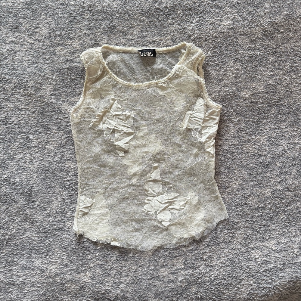 Costa Blanca butterfly mesh tank